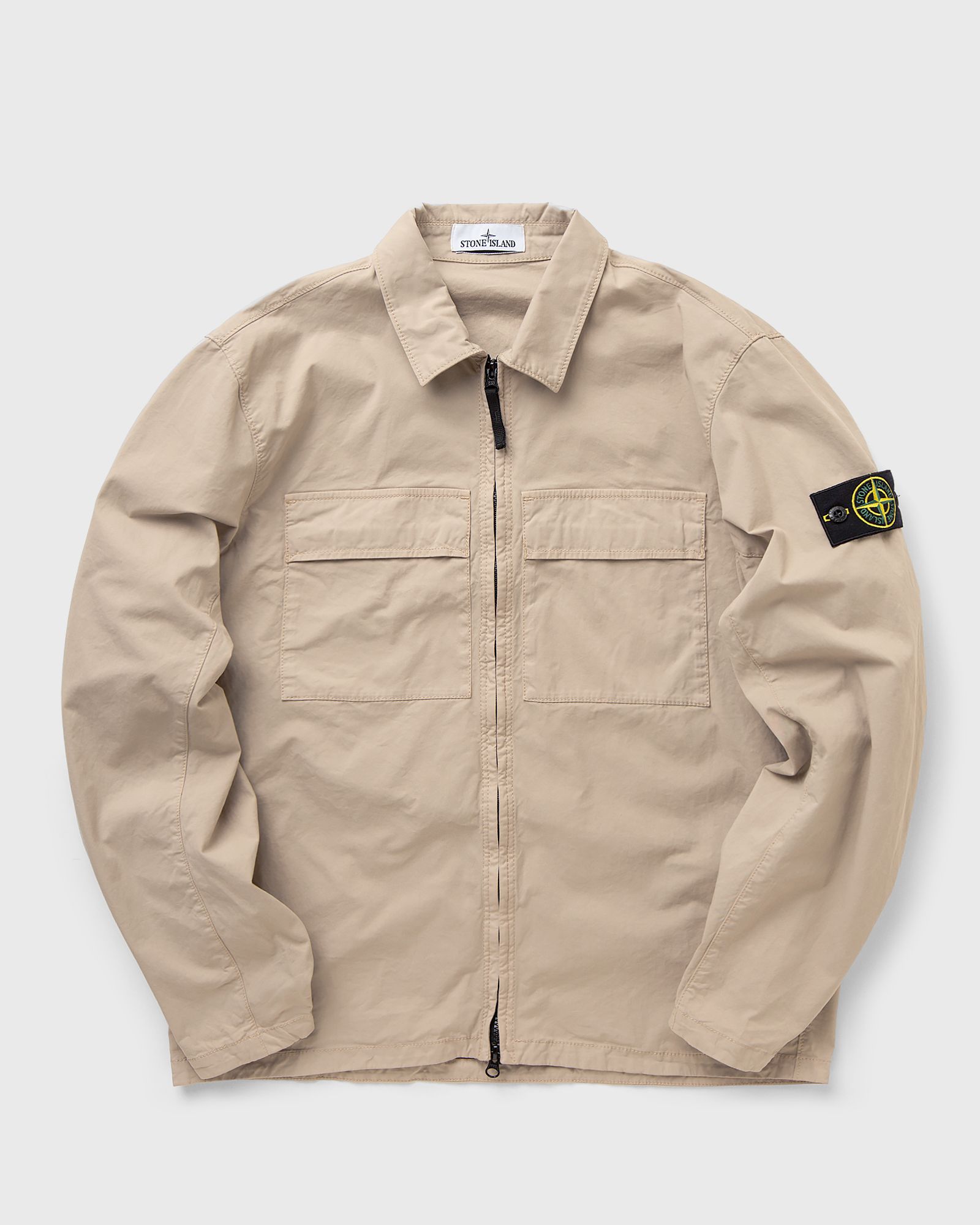 ジャケット・アウター Overshirt supima cotton stone  Black Overshirt with hidden snap fastening 1200033 SUPIMA