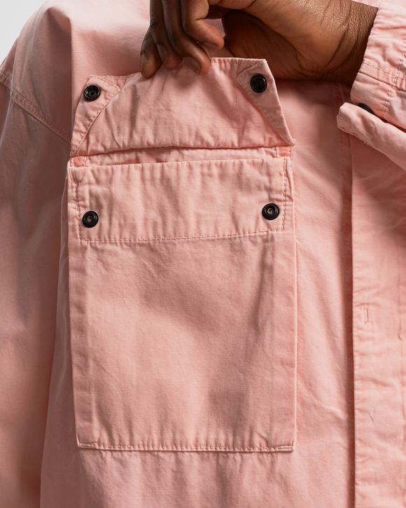 Stone island brushed canvas hotsell overshirt rosa