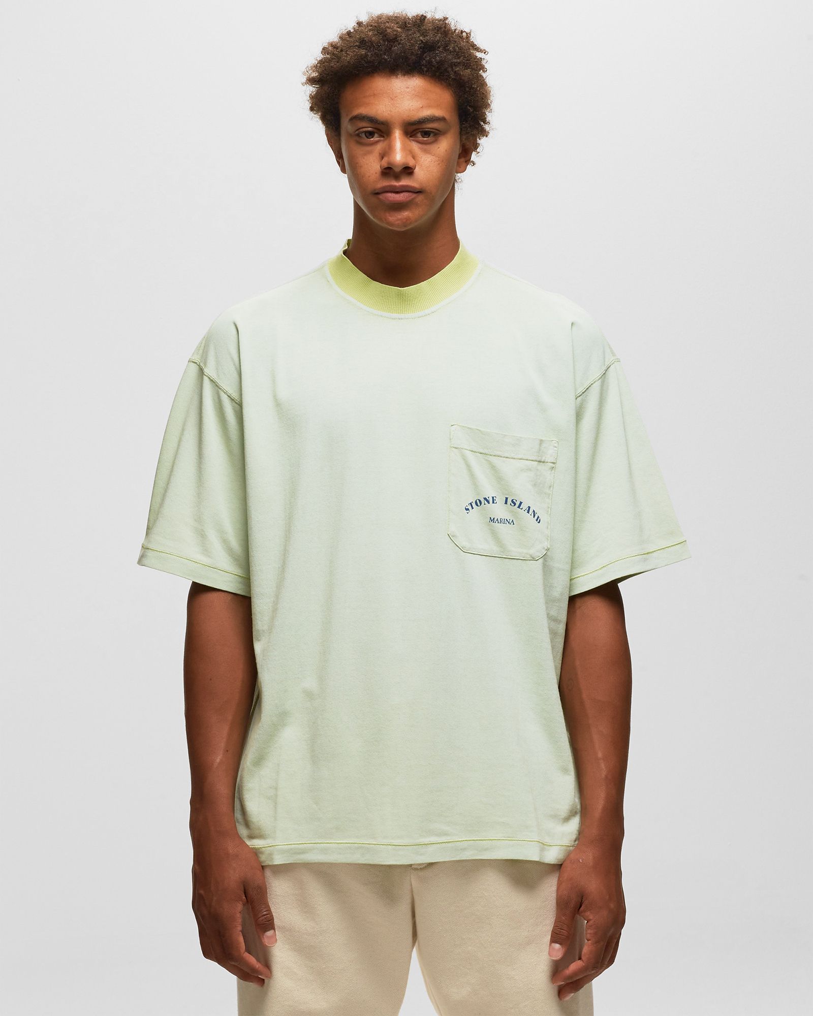 Tee Chalk Plating Cotton Jersey, Stone Island Marina