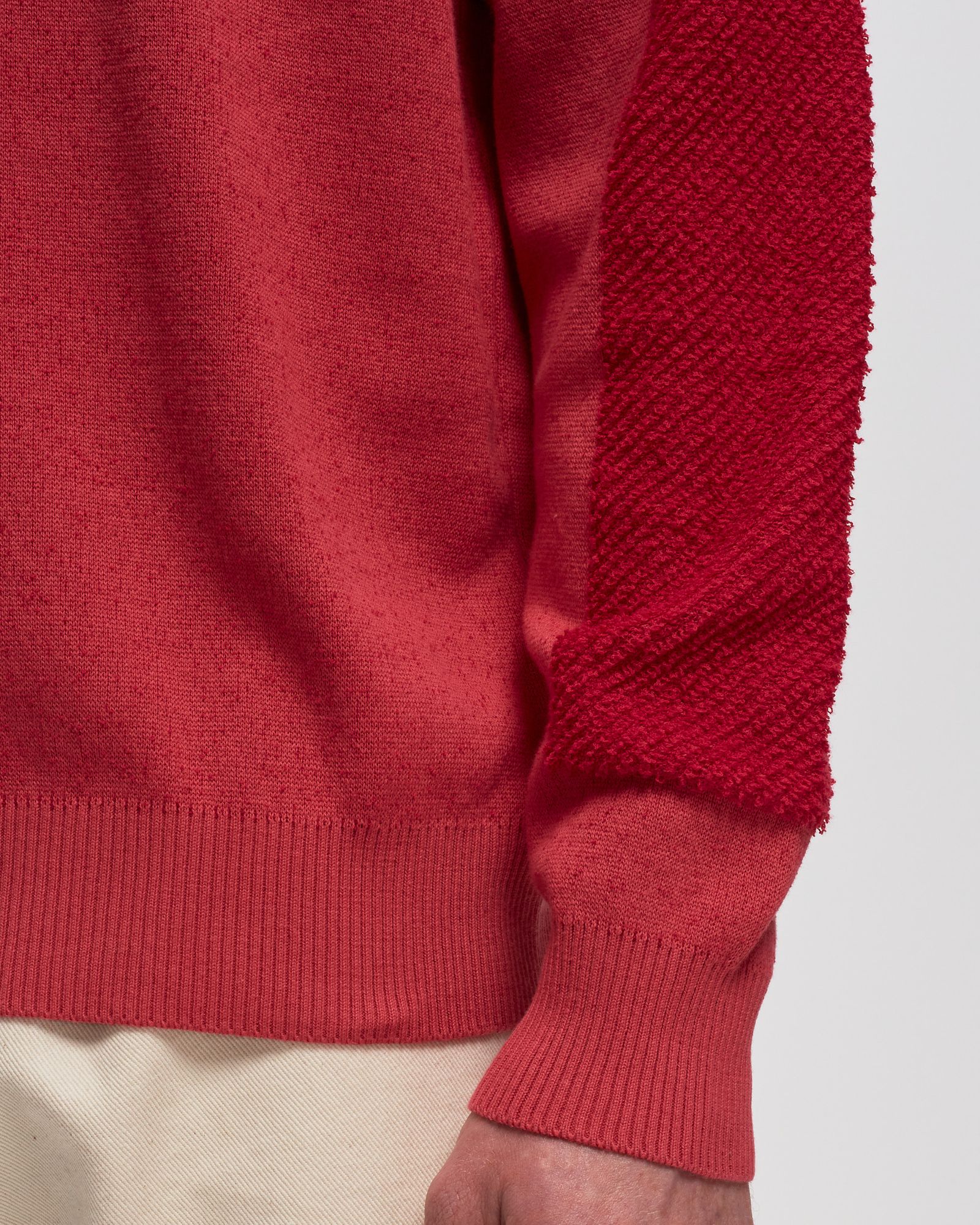 Pullover Mixed Stitches in Mixed Yarns