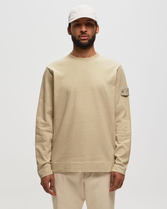 Stone Island Hoodie Organic Cotton Heavy Fleece Stone Island Ghost Piece Brown KHAKI