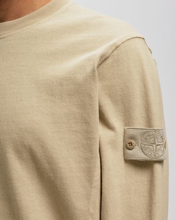 Stone Island Hoodie Organic Cotton Heavy Fleece, Stone Island Ghost Piece  Brown - KHAKI