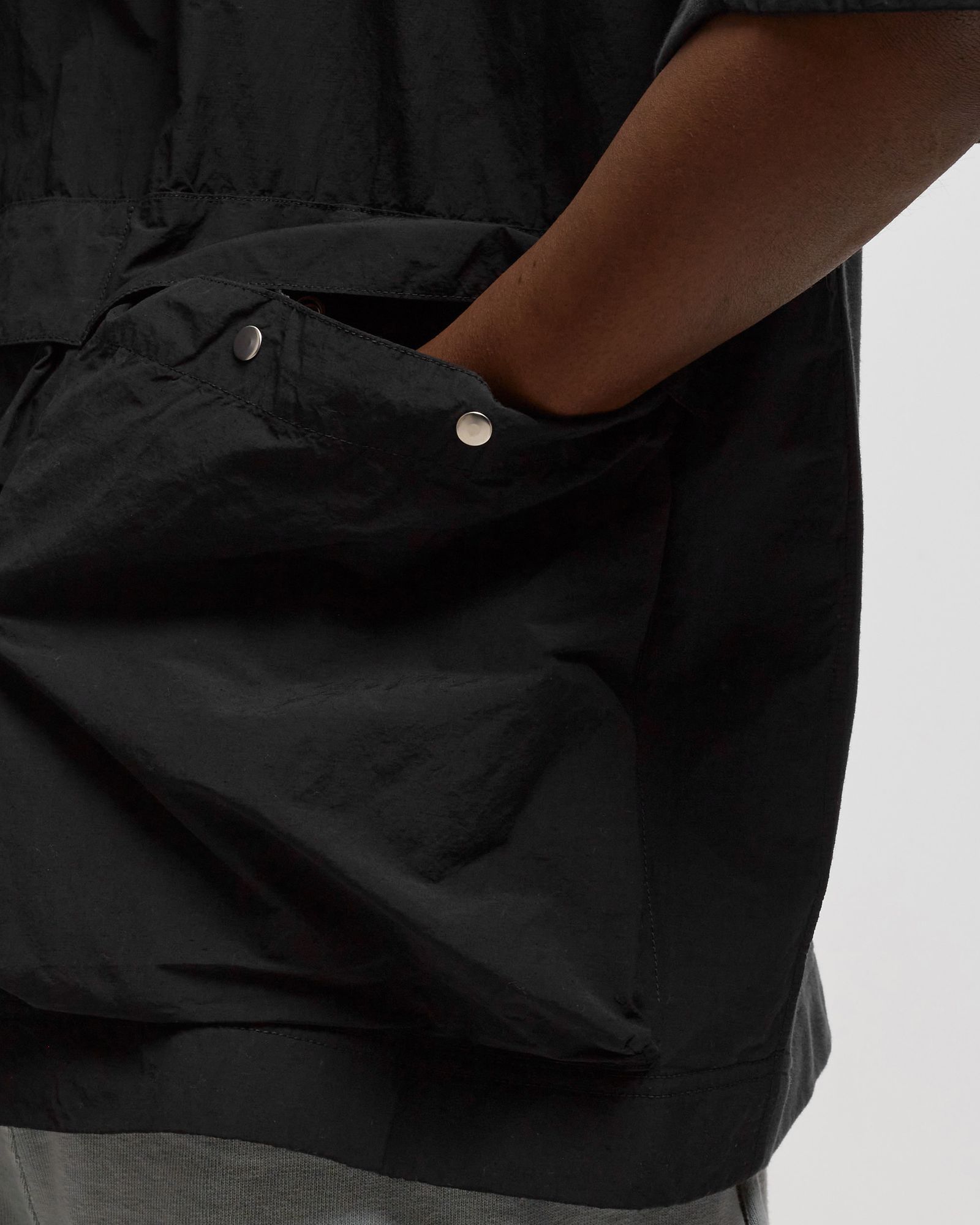 Short Mix Fabric Cotton Fleece Tee