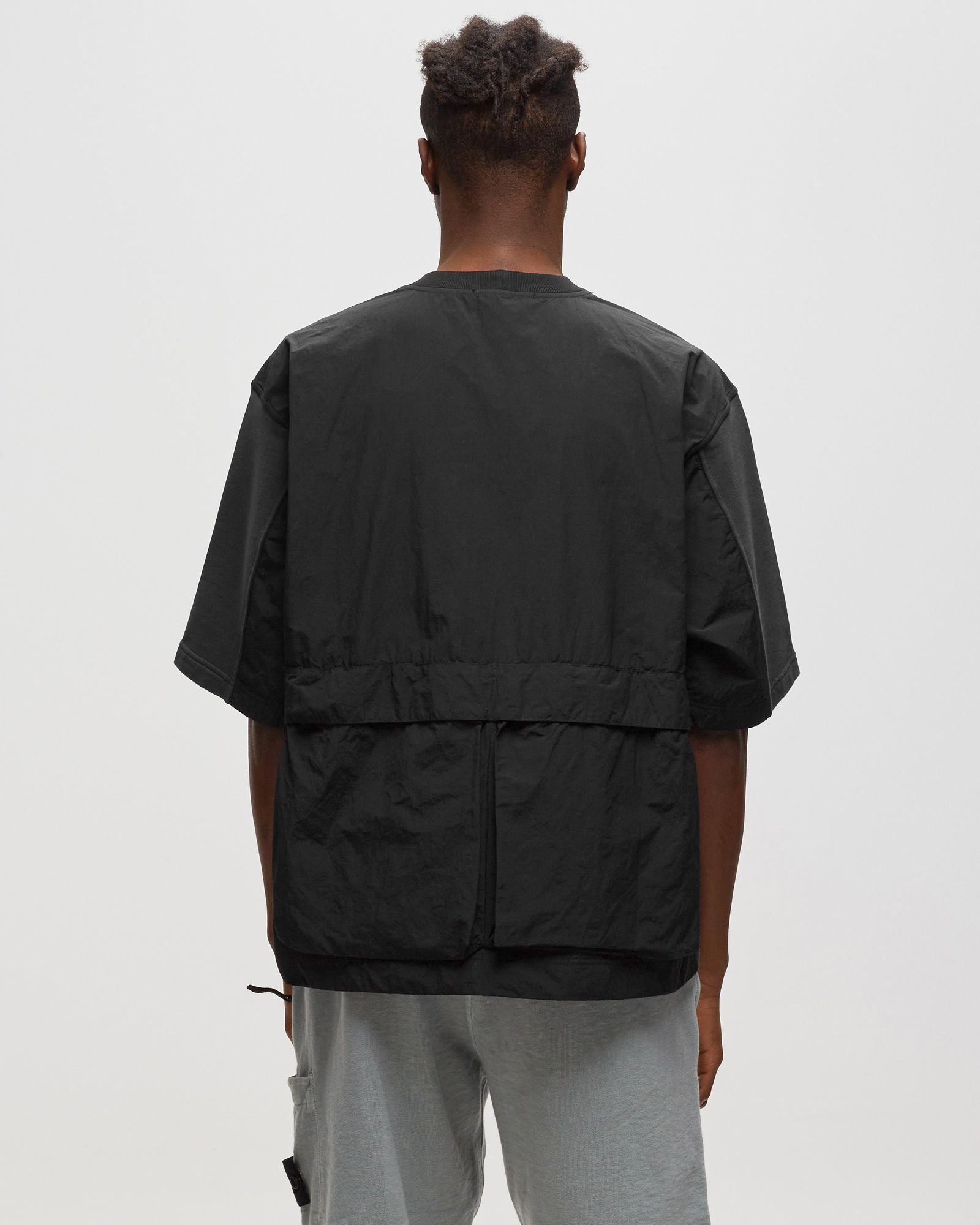 Short Mix Fabric Cotton Fleece Tee