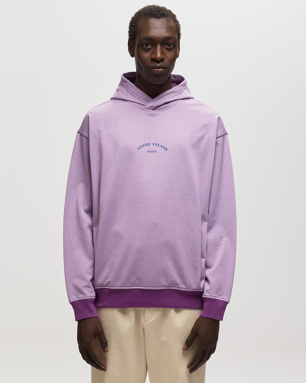 STONE ｜SWEATSHIRTS (671X6 MARINA Cotton Fleece Cr Stone Island MARINA COTTON FLEECE SWEATSHIRT Purple | BSTN Store