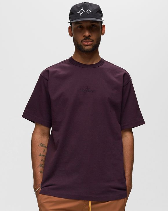 Stone island burgundy t 2024 shirt