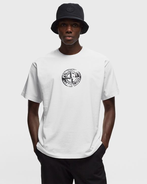 TEE COTTON JERSEY, 'STAMP THREE' PRINT, GARMENT DYED