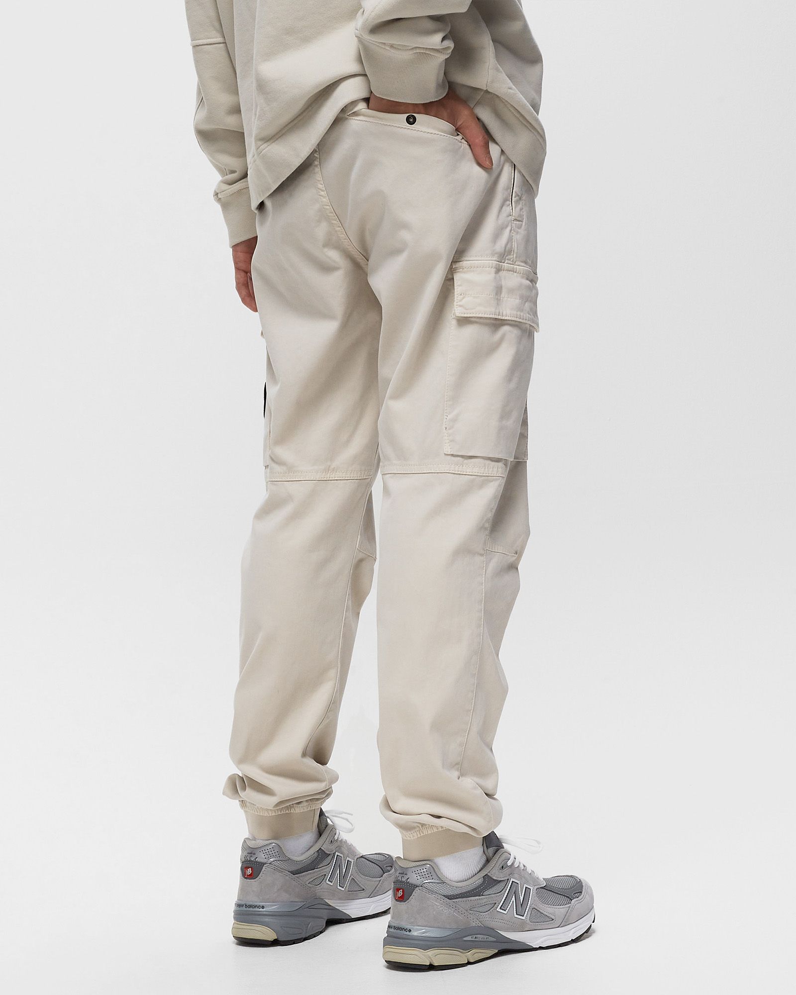 PANTS STRETCH BROKEN TWILL COTTON, GARMENT DYED 'OLD' EFFECT