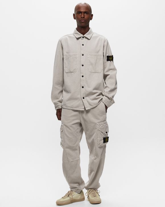 Stone Island PANTS CORDUROY 400, GARMENT DYED Brown - PLASTER