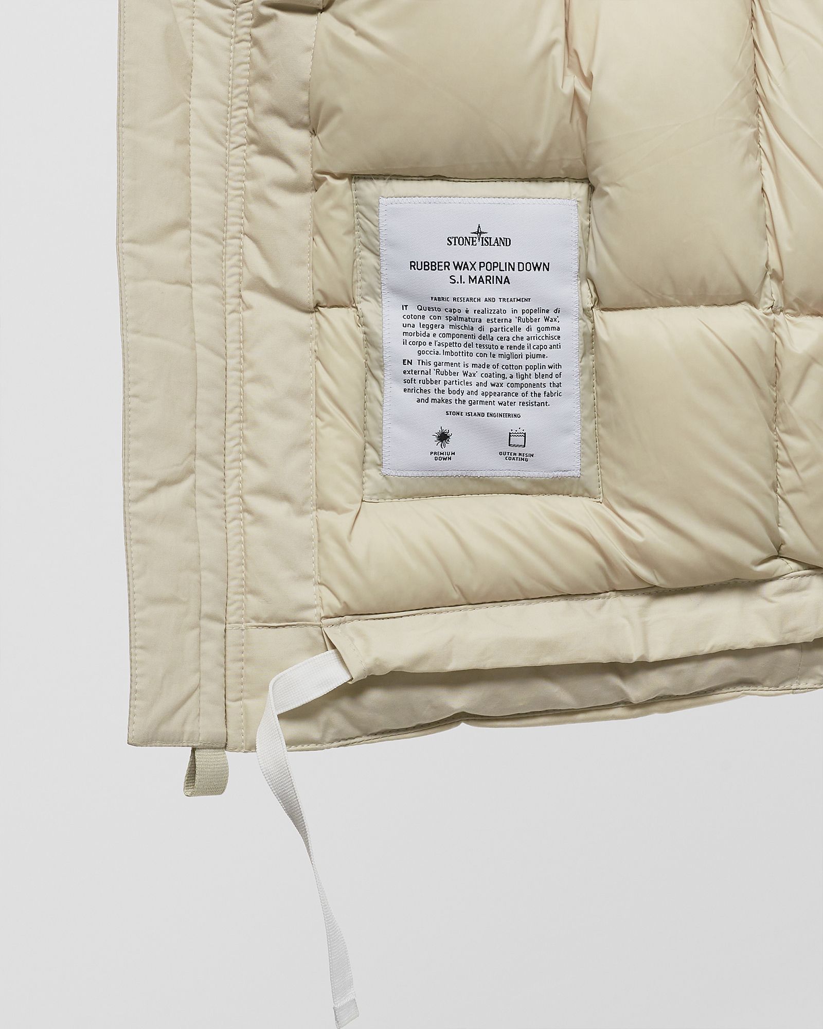 REAL DOWN JACKET RUBBER WAX POPLIN DOWN_ STONE ISLAND MARINA