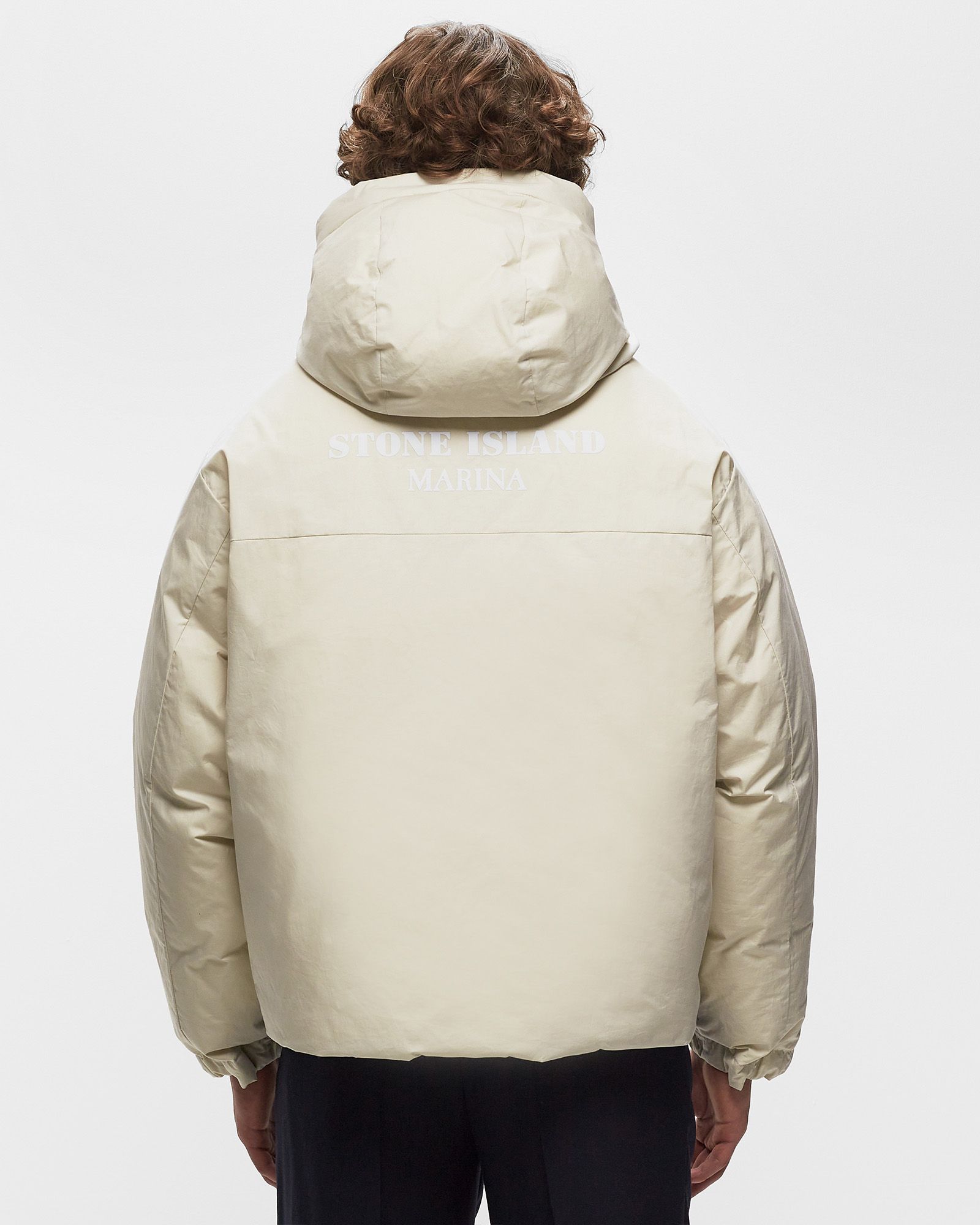 REAL DOWN JACKET RUBBER WAX POPLIN DOWN_ STONE ISLAND MARINA