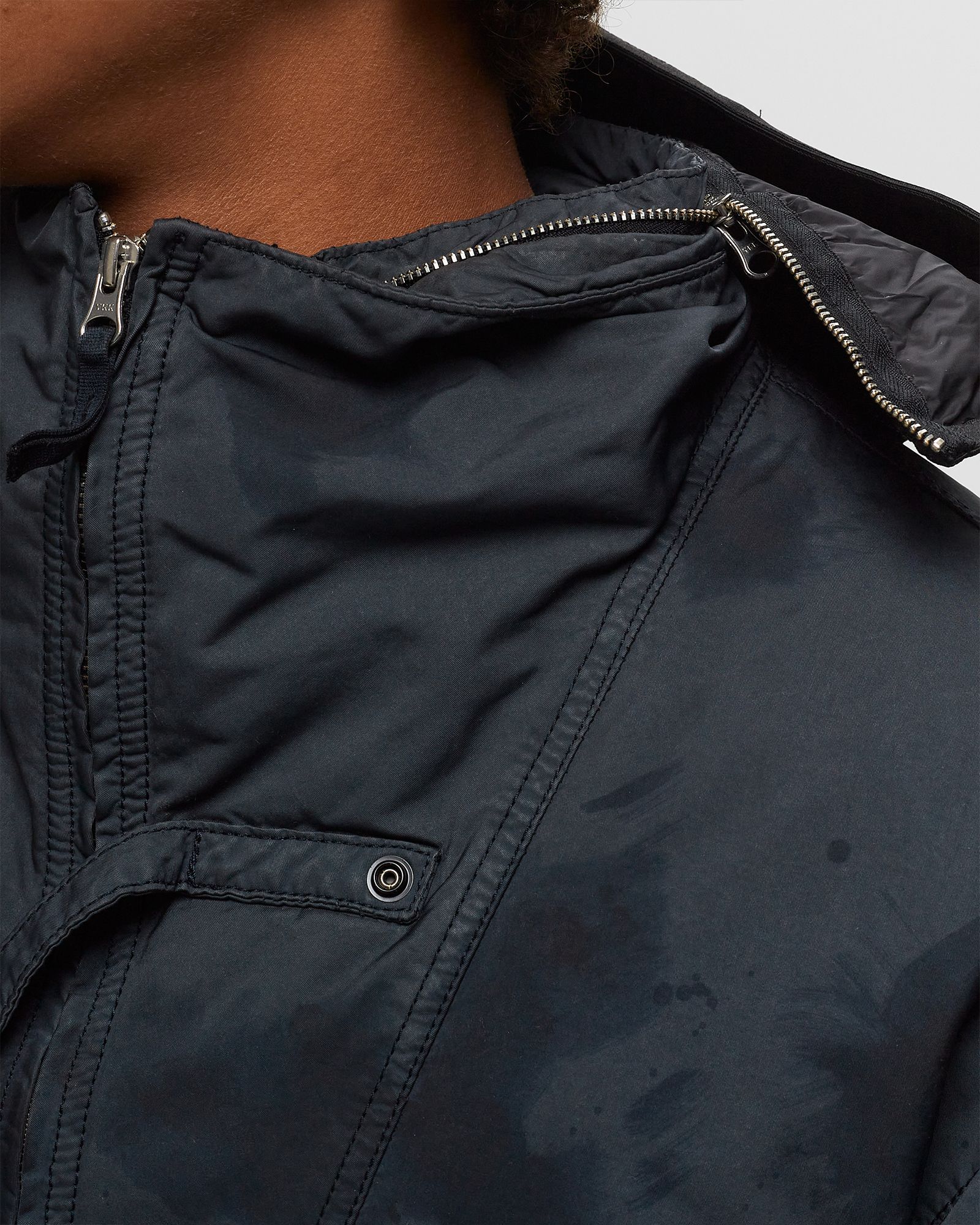 REAL DOWN JACKET HAND COLOURING ON DAVID-TC., GARMENT DYED + HANDMADE TREATMENT