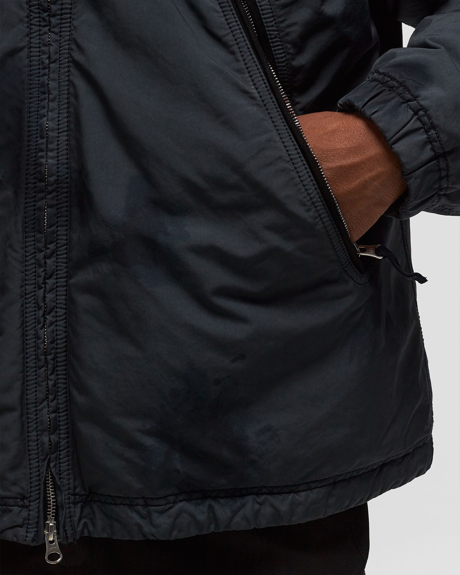 REAL DOWN JACKET HAND COLOURING ON DAVID-TC., GARMENT DYED + HANDMADE TREATMENT