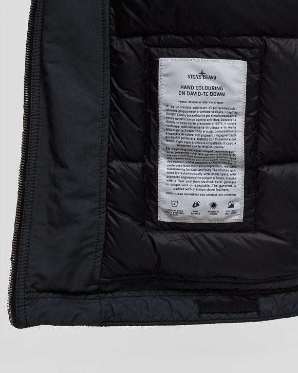 REAL DOWN JACKET HAND COLOURING ON DAVID-TC., GARMENT DYED + HANDMADE TREATMENT