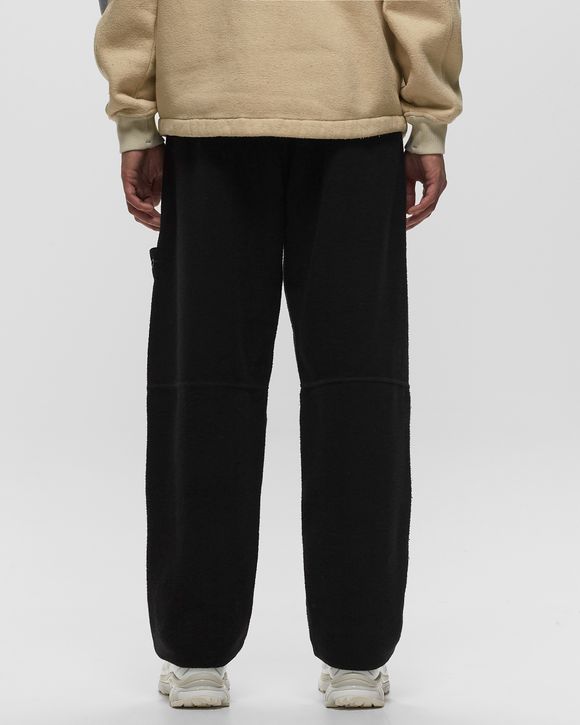 Stone Island FLEECE PANTS GAUZED COTTON AND NYLON, GARMENT DYED Black -  black