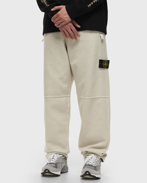 Stone Island FLEECE PANTS GAUZED COTTON AND NYLON, GARMENT DYED Brown -  PLASTER