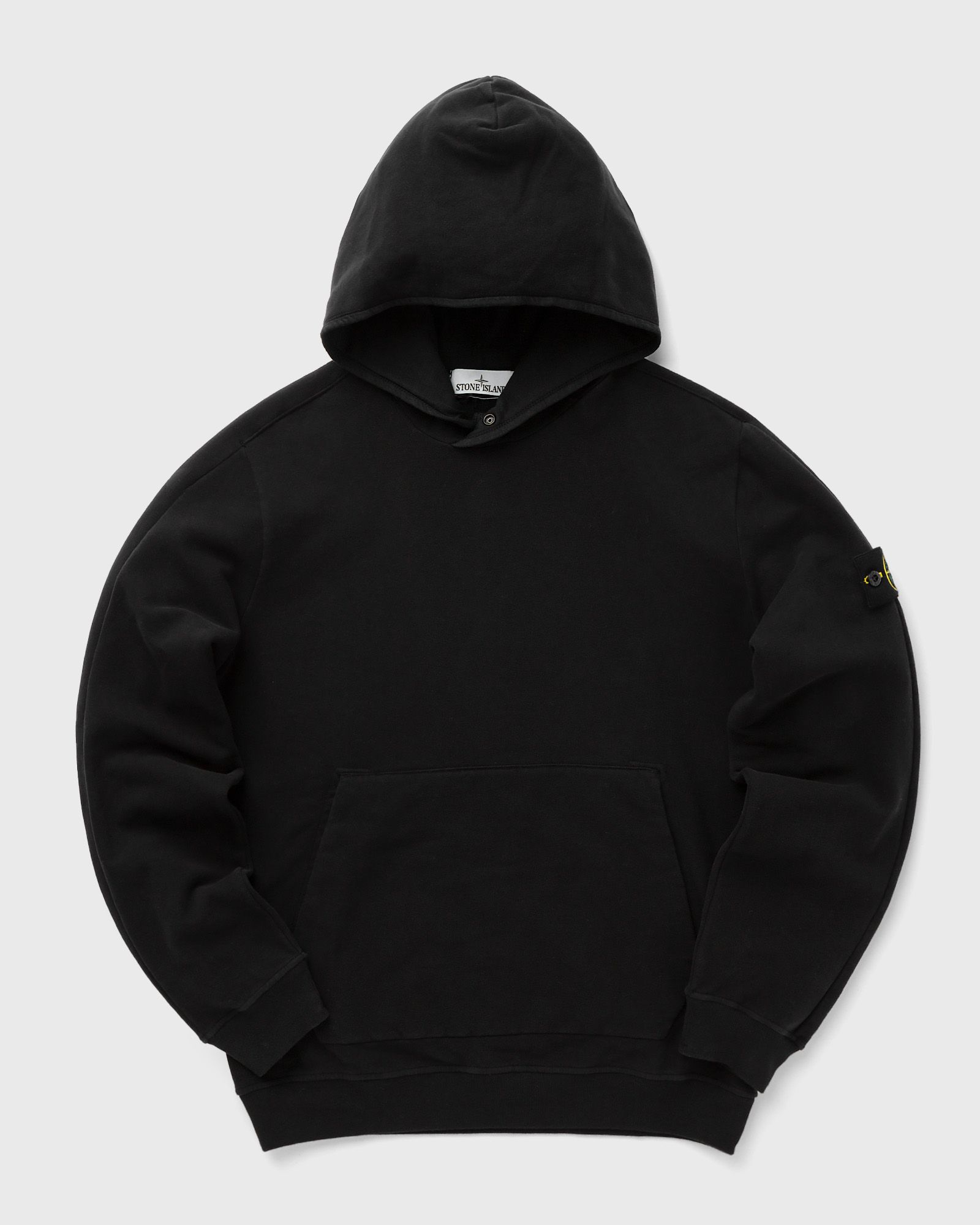 Stone Island - sweat-shirt stretch cotton fleece, garment dyed men hoodies black in größe:s