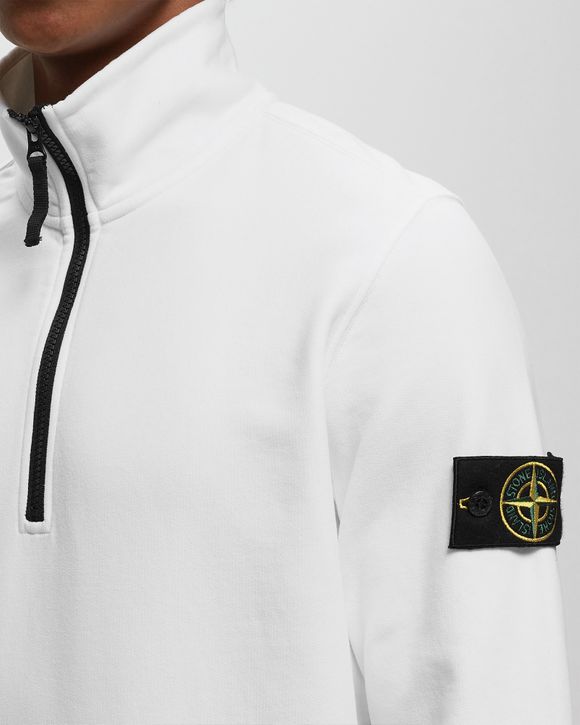 Stone Island SWEAT-SHIRT BRUSHED COTTON FLEECE, GARMENT DYED White