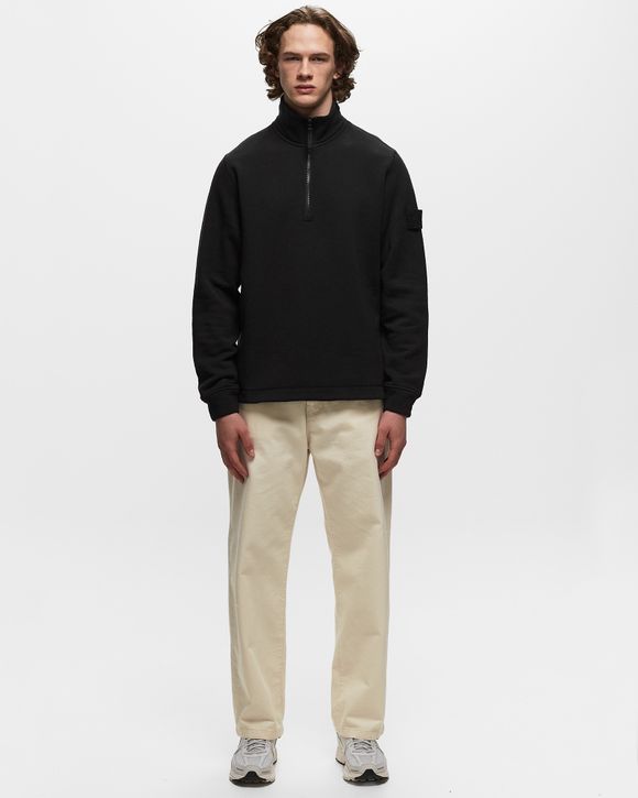 Stone Island SWEAT-SHIRT COTTON WOOL FLEECE, GARMENT DYED_ STONE ISLAND  GHOST PIECE Black - black