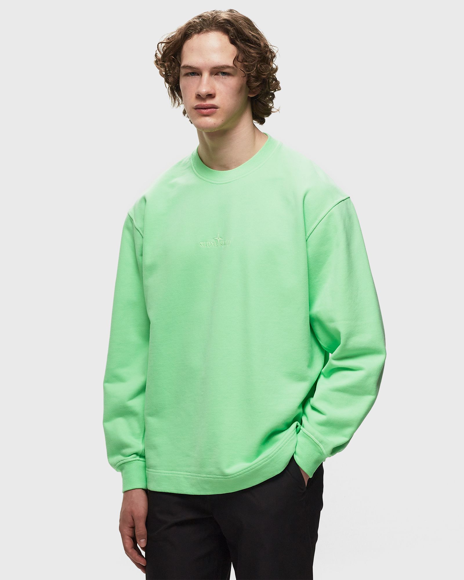 SWEATSHIRT BRUSHED COTTON FLEECE, GARMENT DYED