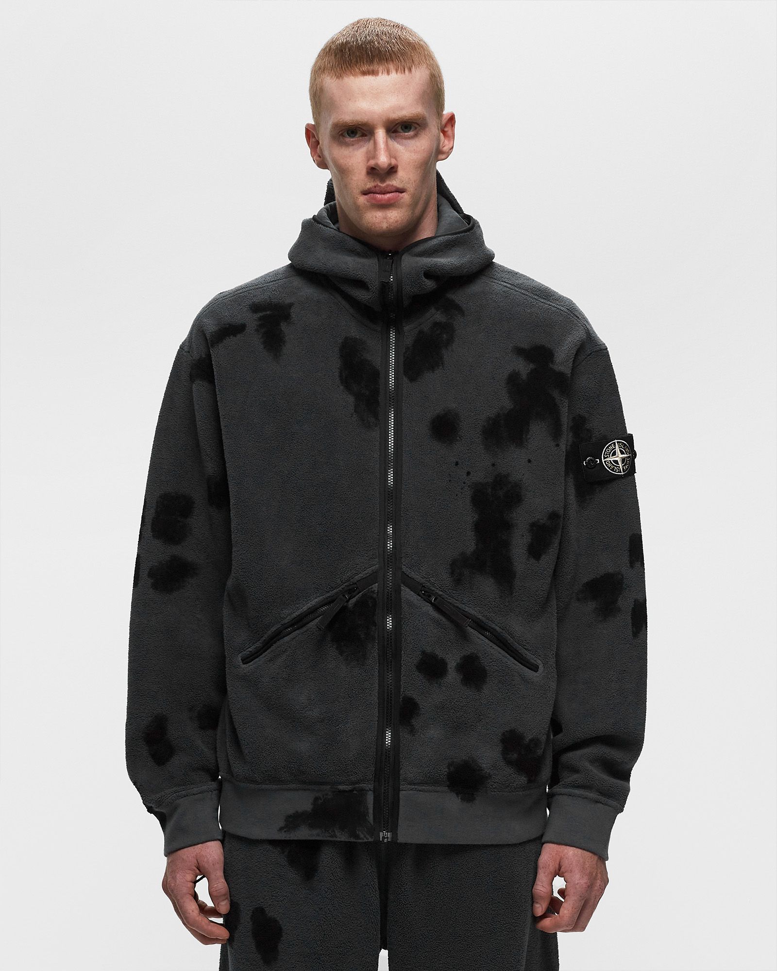 SWEAT-SHIRT COTTON PILE, GARMENT DYED + HANDMADE TREATMENT