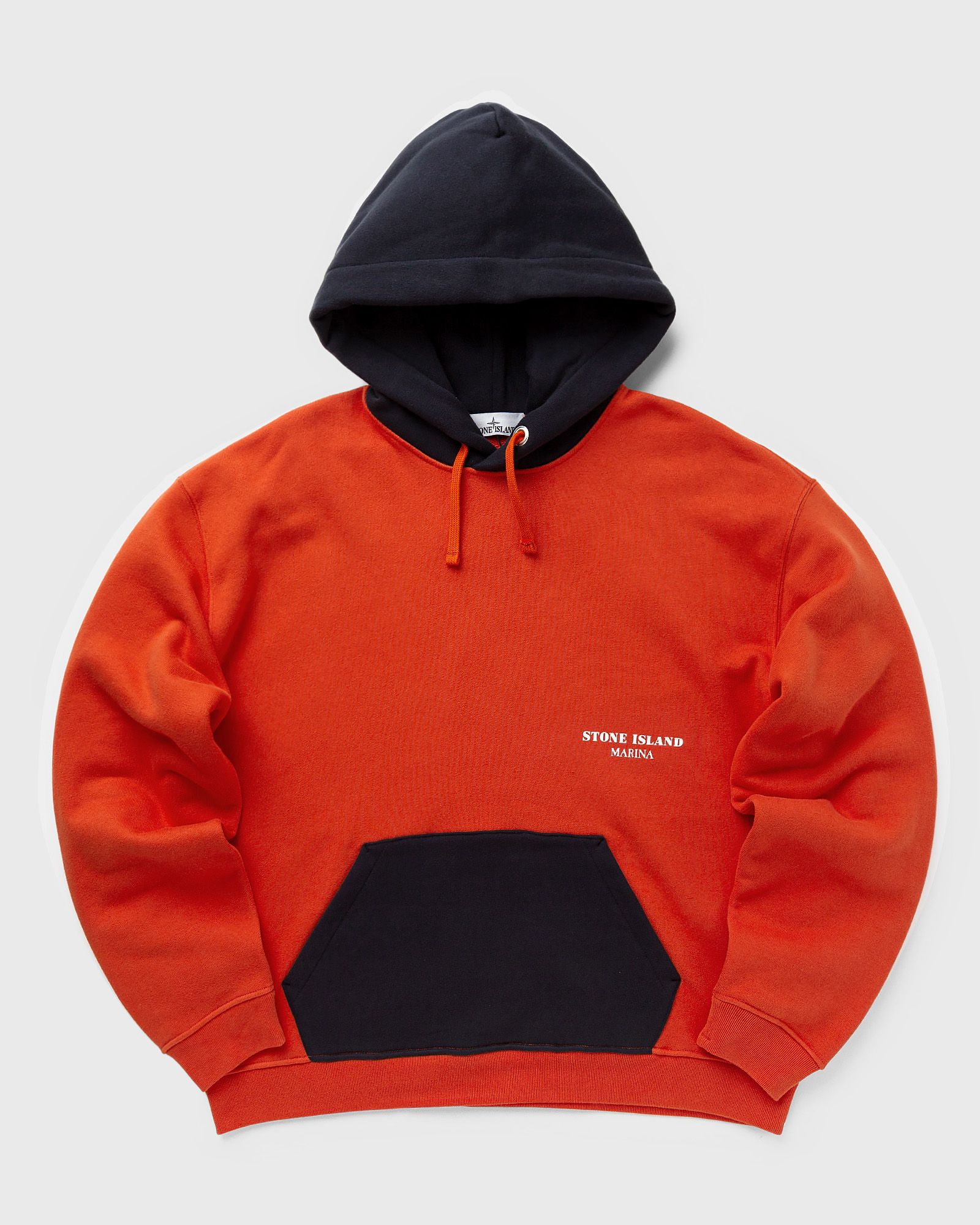 Stone Island - sweat-shirt cotton fleece_  marina men hoodies black|orange in größe:s