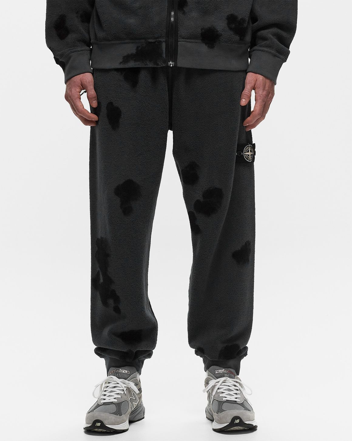 Stone Island FLEECE PANTS COTTON PILE, GARMENT DYED +