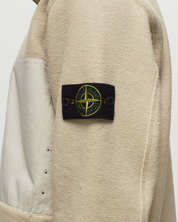 Stone Island SWEAT-SHIRT PLATED TERRY FLEECE, GARMENT DYED Brown - PLASTER