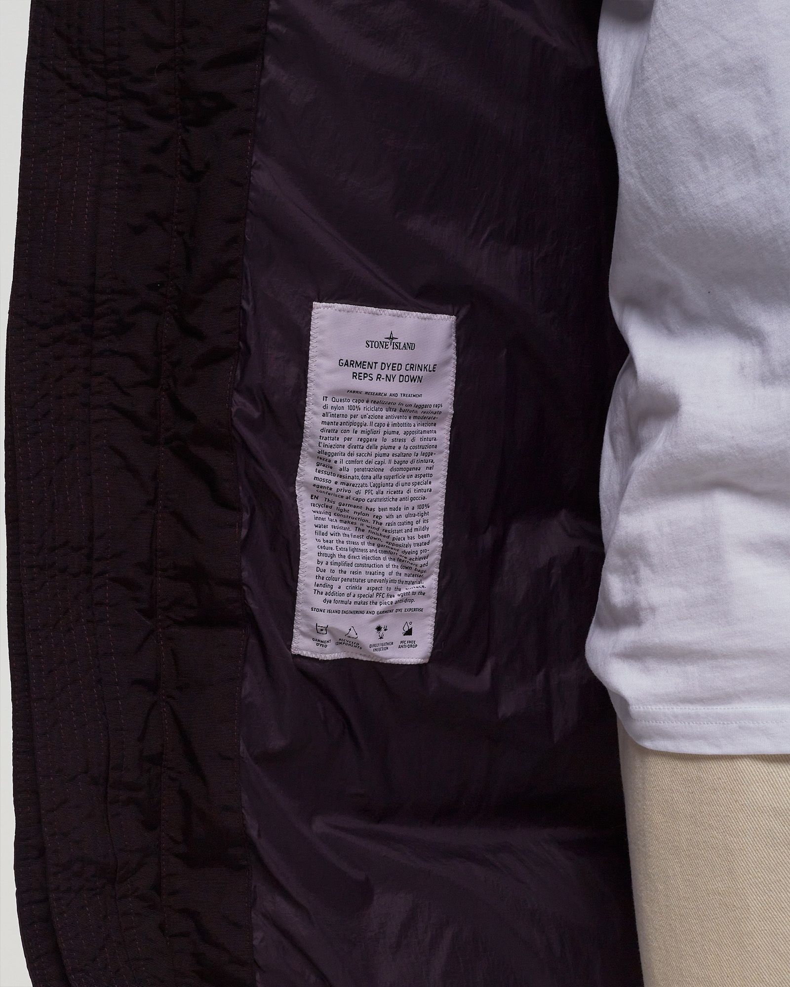 REAL DOWN BLOUSON GARMENT DYED CRINKLE REPS RECYCLED NYLON