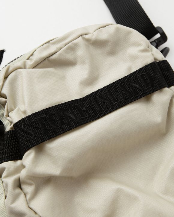 Stone Island BUMBAG MUSSOLA GOMMATA CANVAS ACCESSORIES, GARMENT DYED Brown  - PLASTER