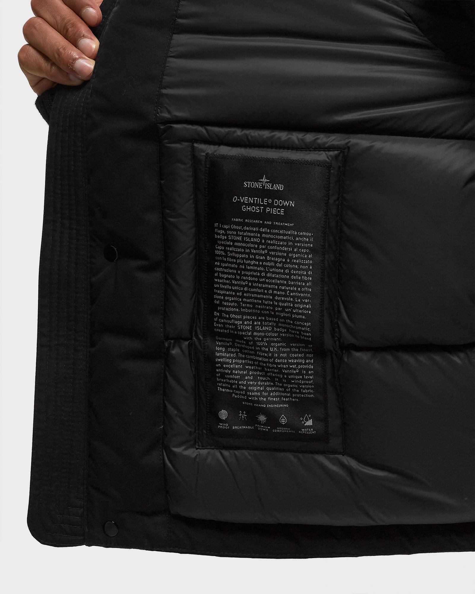 SLEEVELESS REALDOWN JACKET O-VENTILE®_ STONE ISLAND GHOST PIECE