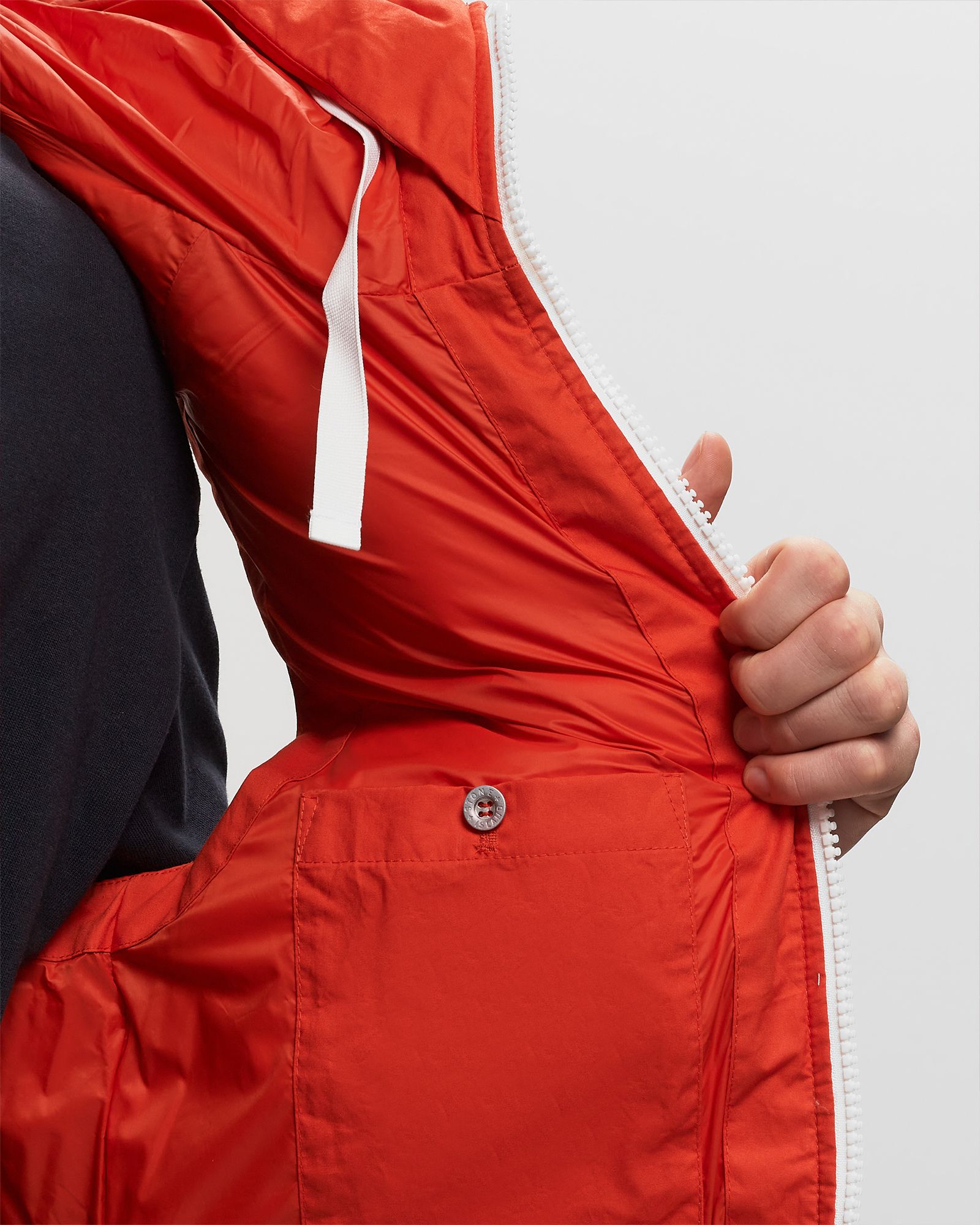 SLEEVELESS REALDOWN JACKET RUBBER WAX POPLIN DOWN_ STONE ISLAND MARINA