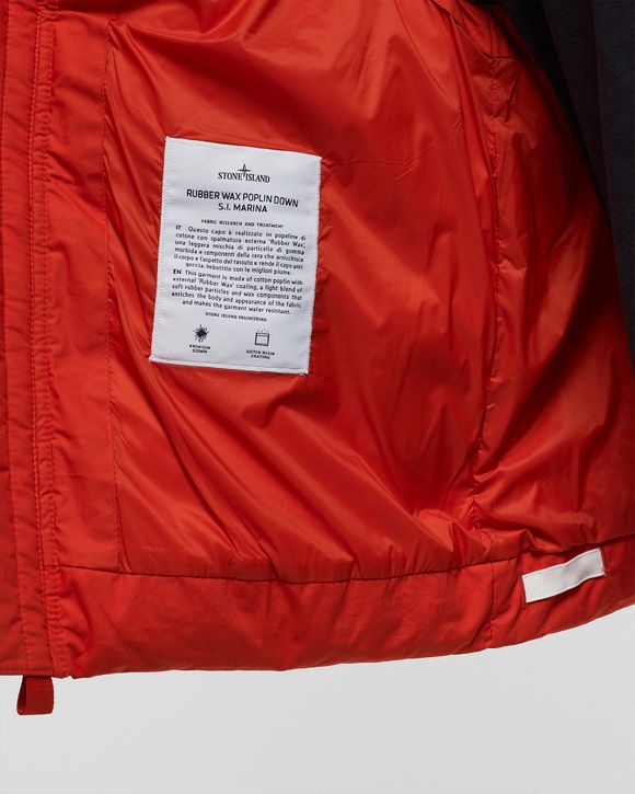 Stone Island Marina Rubber Wax Poplin Down Vest in Red for Men