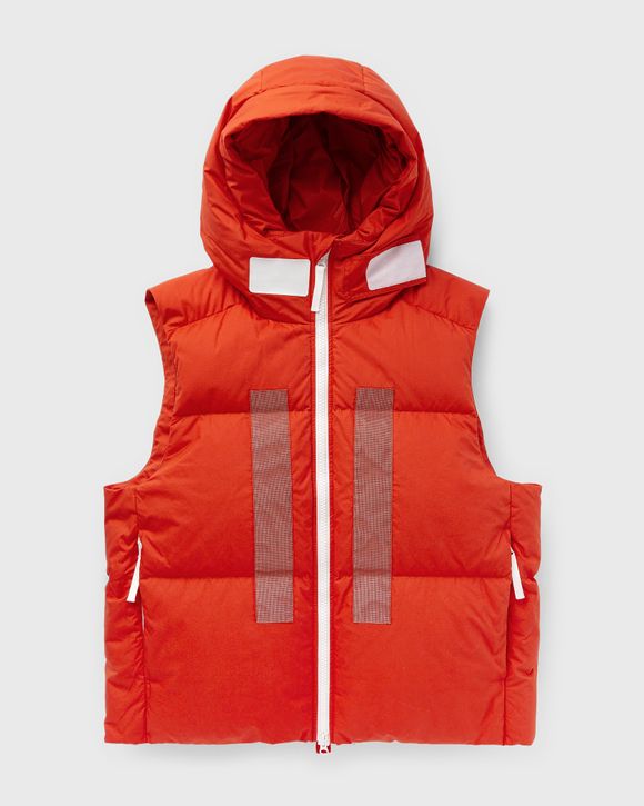 Stone Island Marina Rubber Wax Poplin Down Vest in Red for Men