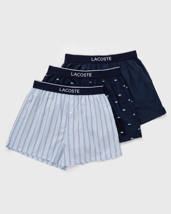 Lacoste Men's Essentials Classic 3 Pack 100% Cotton Trunks, Navy