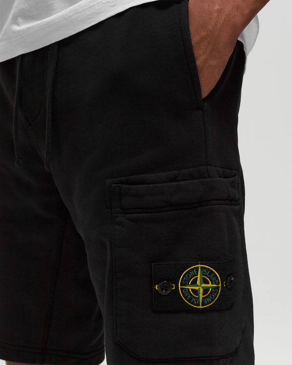 Stone island fleece store shorts black