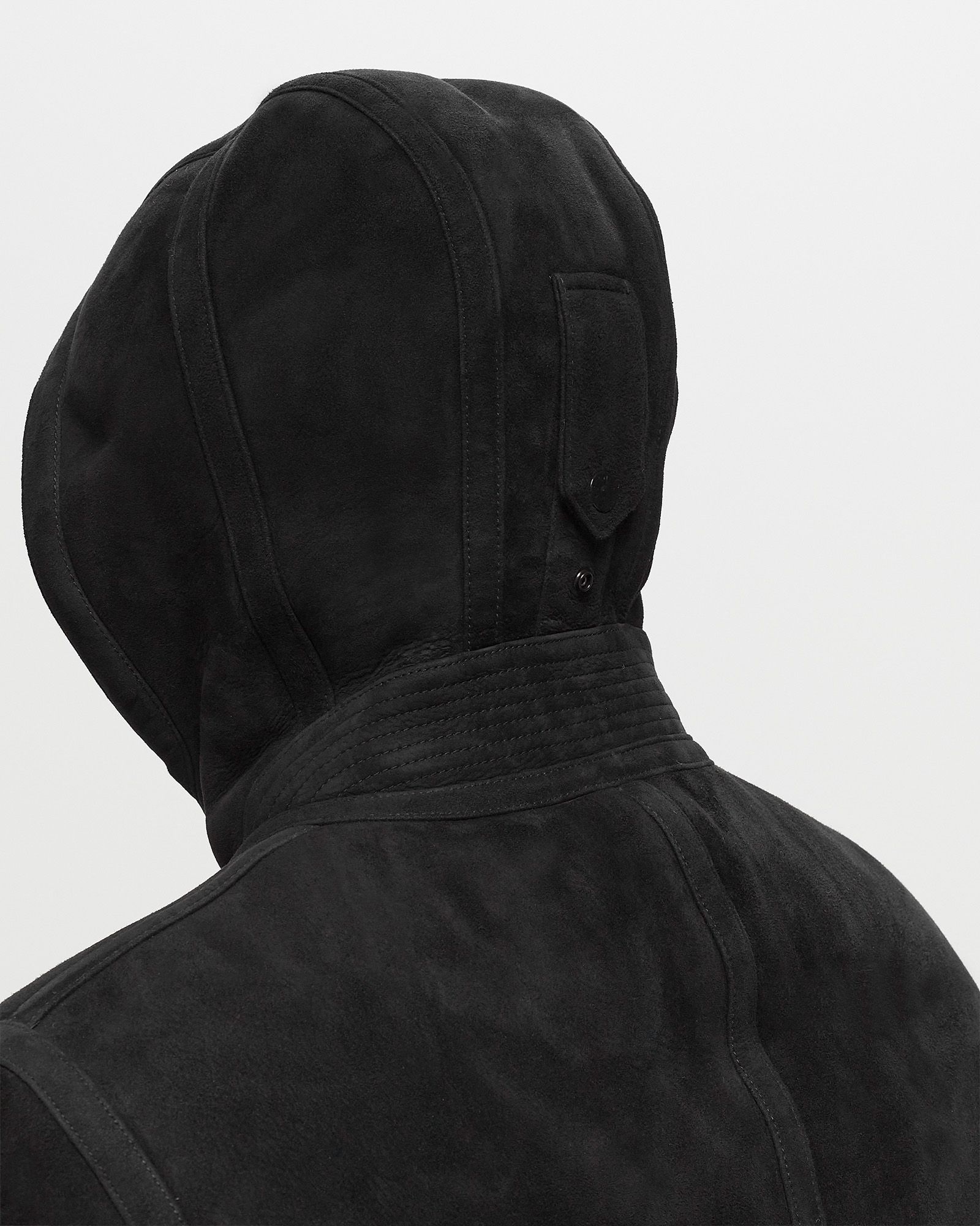 GHOST SUEDE SHEEPSKIN HOODED JACKET