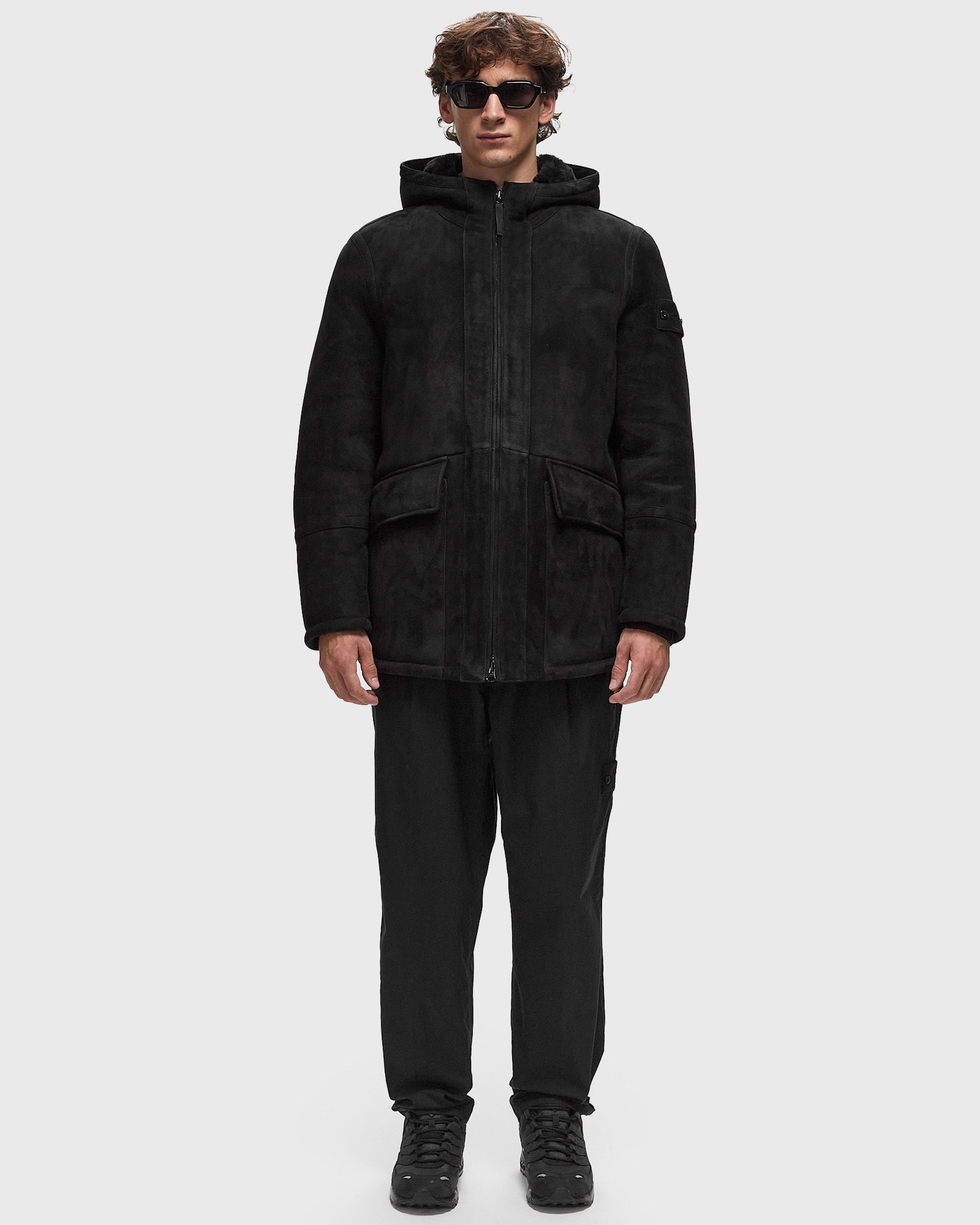 GHOST SUEDE SHEEPSKIN HOODED JACKET