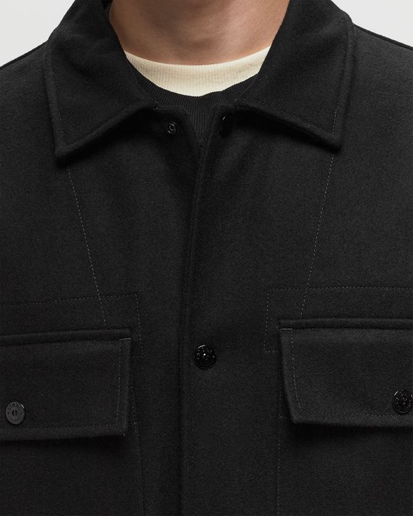 Black nylon stone island overshirt online