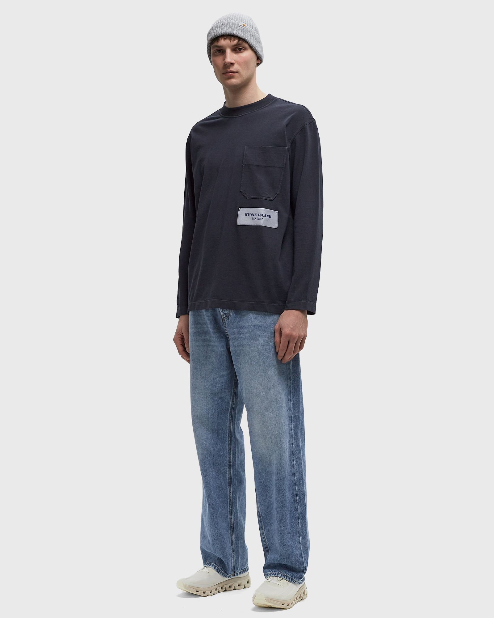 MARINA COTTON JERSEY 'OLD' EFFECT LS T-SHIRT