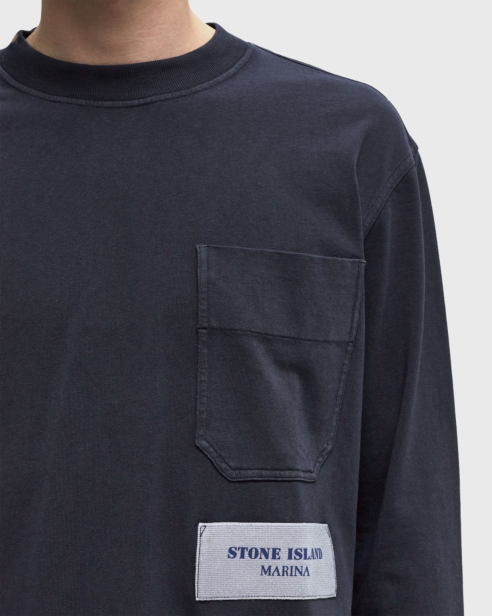 MARINA COTTON JERSEY 'OLD' EFFECT LS T-SHIRT