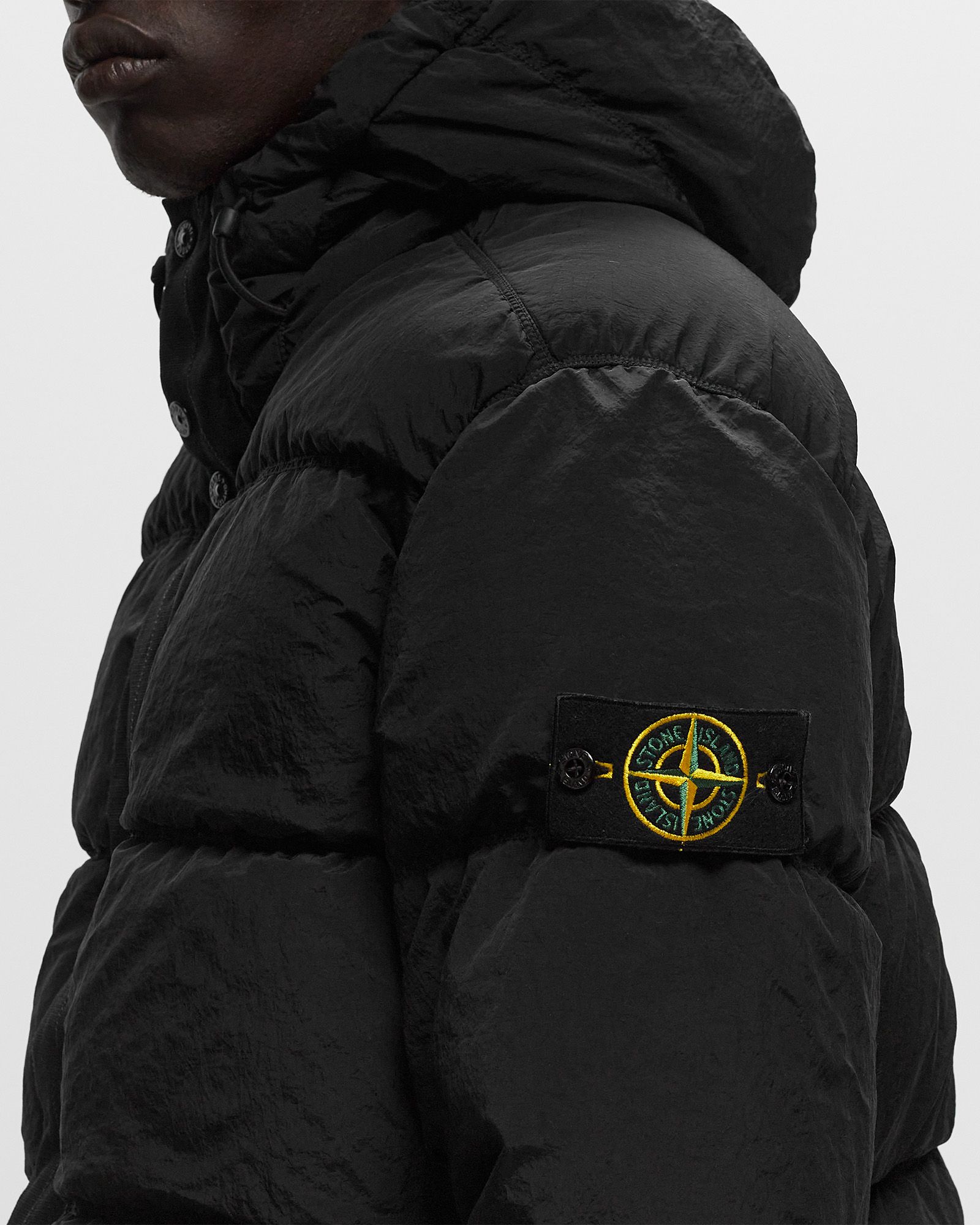 NYLON METAL IN ECONYL HOODED DOWN JACKET