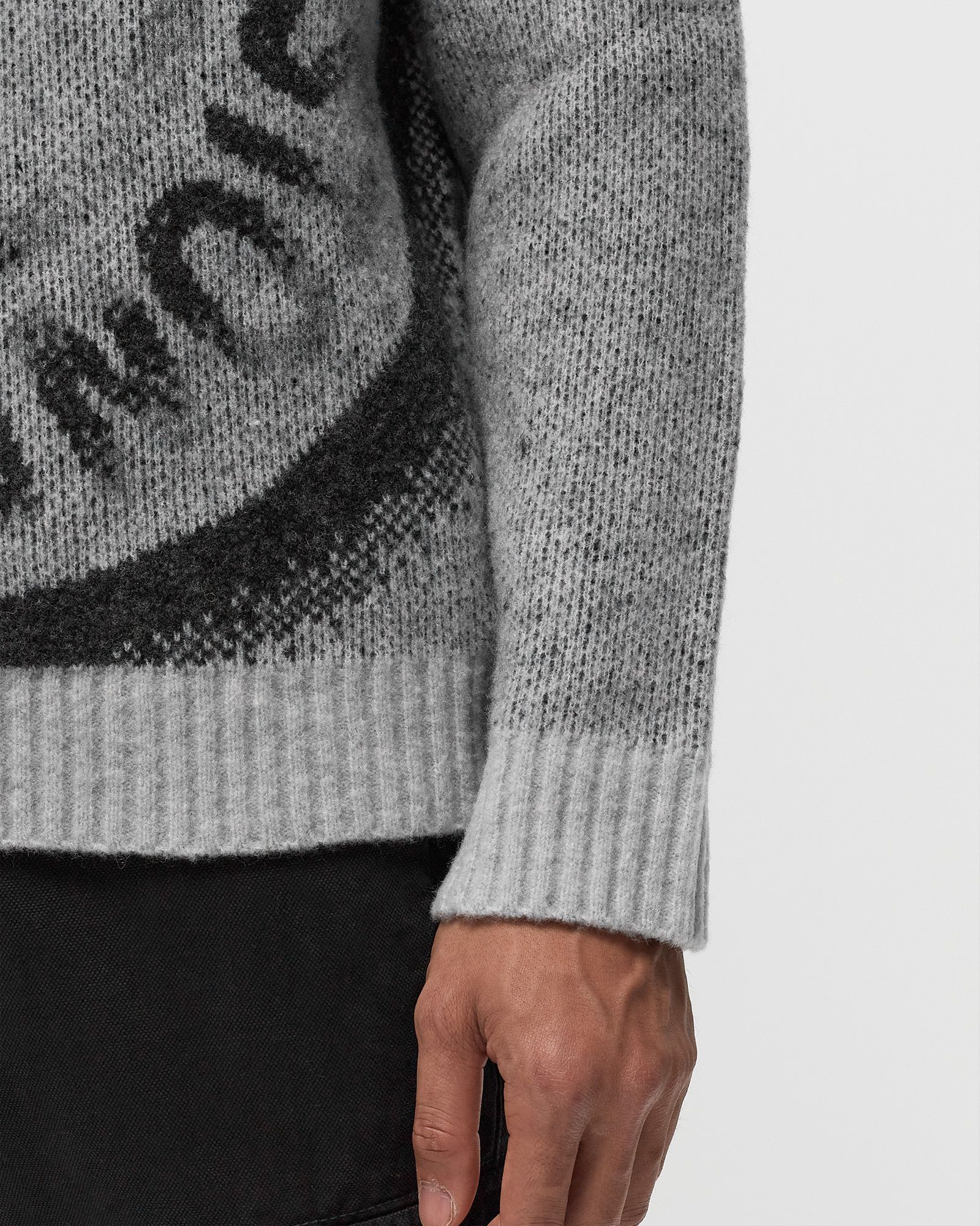 GAUZED EFFECT WOOL BLEND CREWNECK SWEATER