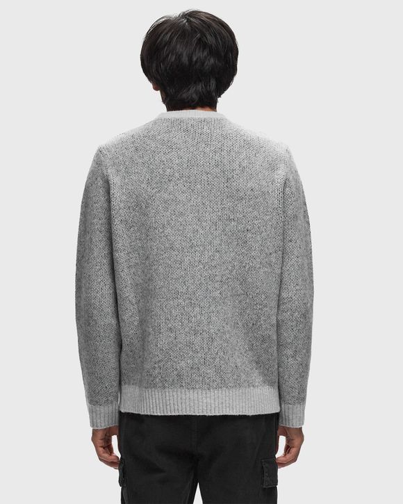 GAUZED EFFECT WOOL BLEND CREWNECK SWEATER