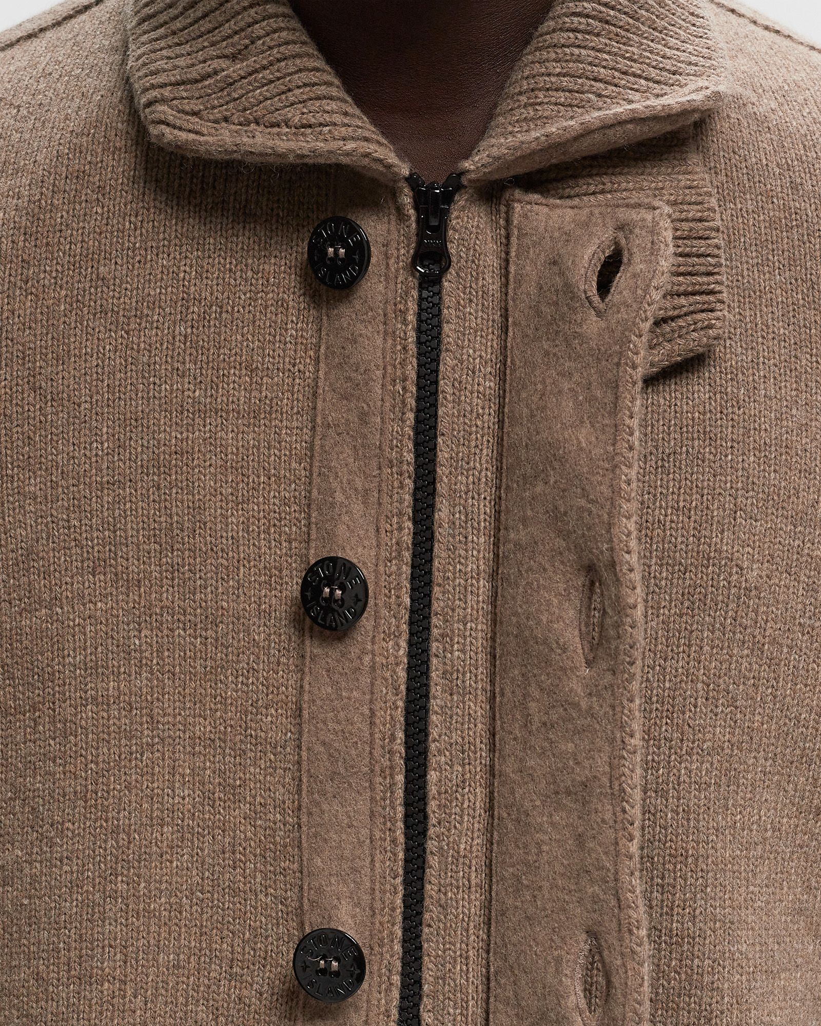 LAMBSWOOL FULL ZIP CARDIGAN