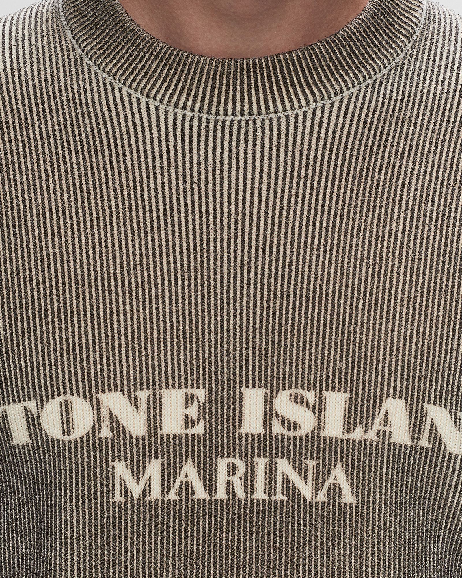 MARINA PRINTED WOOL BLEND CREWNECK SWEATER