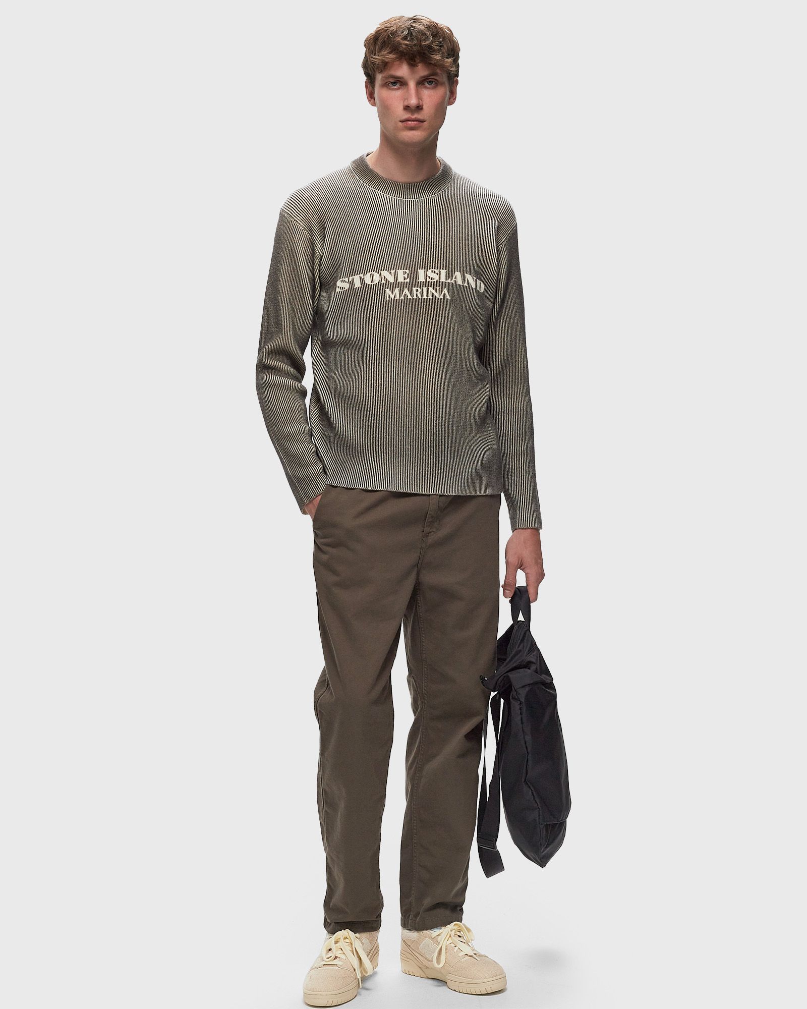 MARINA PRINTED WOOL BLEND CREWNECK SWEATER