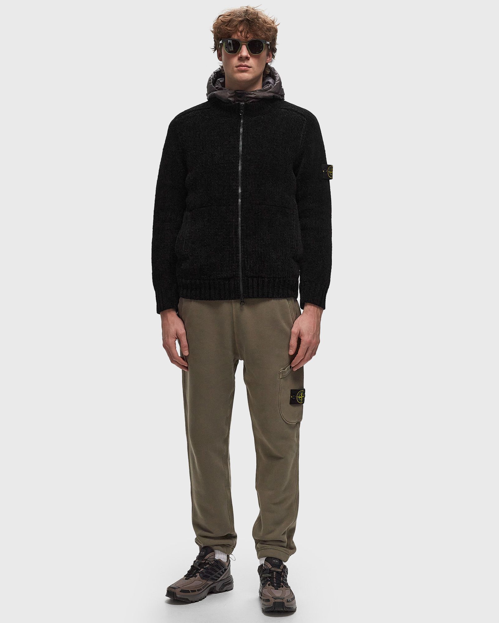 Stone 2003aw presidentknit（ダークグレー） AW04 STONE ISLAND DUAL-LAYER PRESIDENT KNIT CARDIGAN - Jazzy