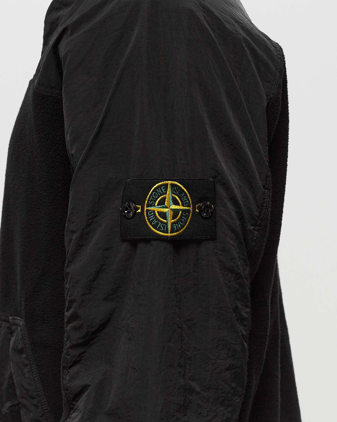Stone Island COTTON PILE WITH NYLON-TC HOODIE Black - black