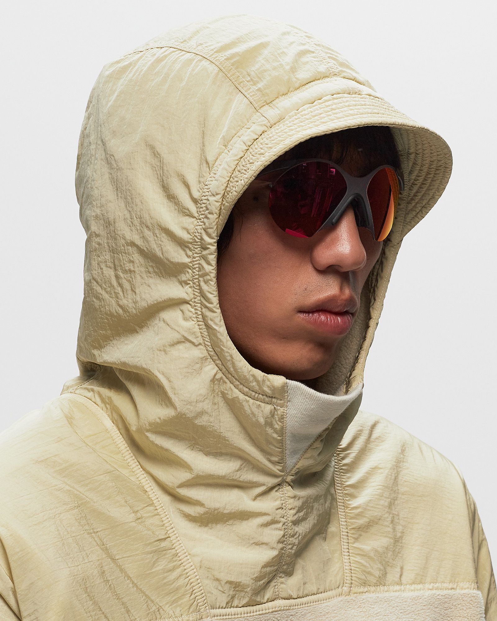 COTTON PILE WITH NYLON-TC HOODIE